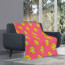 The Simpsons Lisa Blanket Throw - Lisa Pattern Art On Red Background