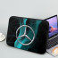 F1 Formula One Mercedes Benz Laptop Sleeve Carrying Case For 10 12 13 15 17 Inch Notebooks - Mercedes Benz Logo On Cyan Graphic Art