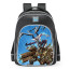 Marvel Avengers Mech Strike Monster Hunters Monster Spider Gwen And Groot School Backpack
