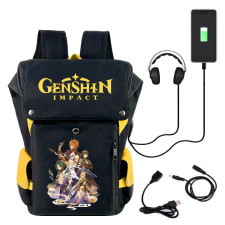 Genshin Impact Multi Characters Backpack With USB Charger