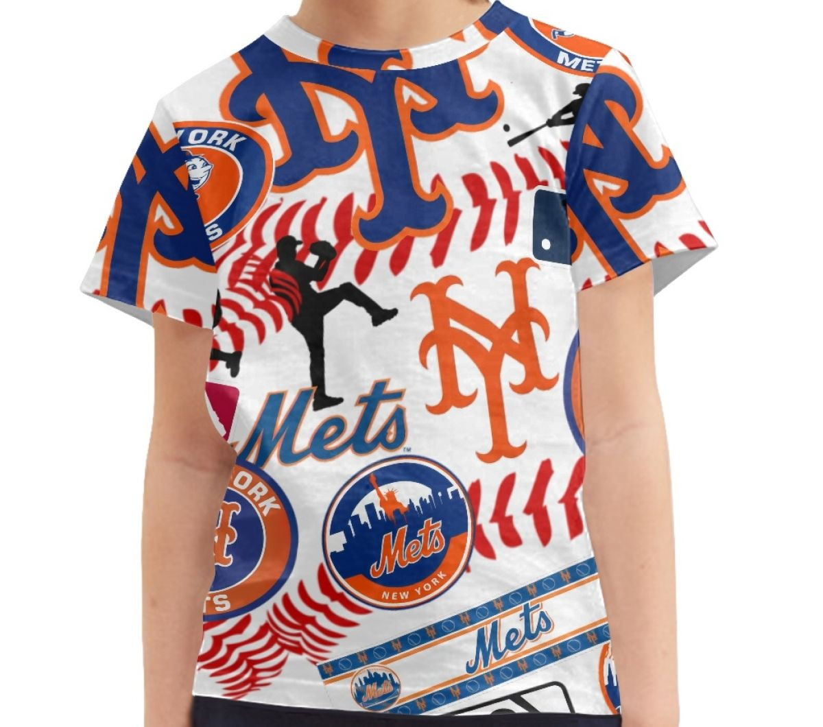 MLB New York Mets Tee T-Shirt - New York Mets Mania Collage Logo