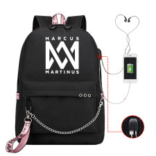 Marcus & Martinus Backpack With USB Charger Black
