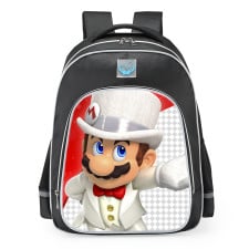 Super Mario White Wedding Mario School Backpack