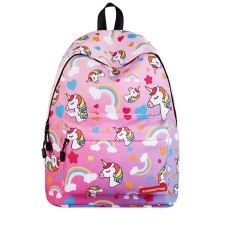 Hearts Rainbows Unicorns Durable Backpack Schoolbag Rucksack