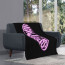 New Jeans Blanket Throw - New Jeans Pink Logo On Black Background